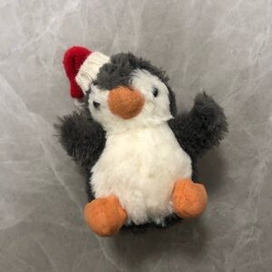 Plush Penguin Toy with Red Hat